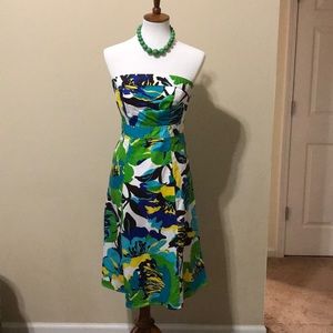 Strapless floral dress